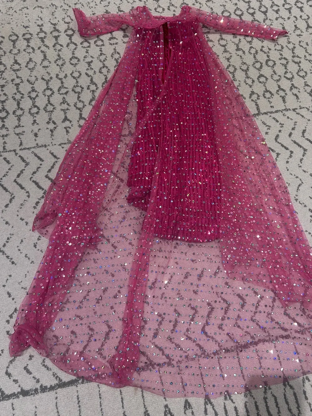 Girls' Pink Sparkle Princess Costume Dress with train